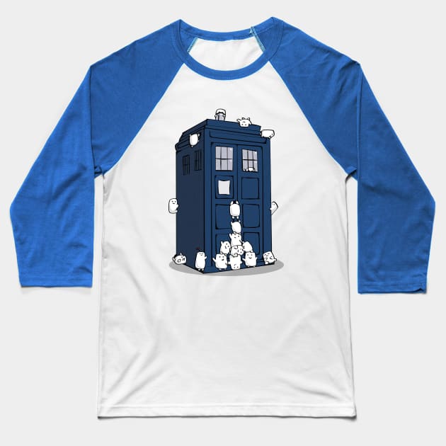 The Adipose Have the Phone Box Baseball T-Shirt by KittenKirby